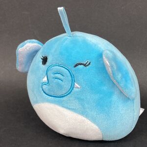 Kellytoy -Squishmallow -Mila the Elephant -Sky Blue -Christmas Ornament -Winking